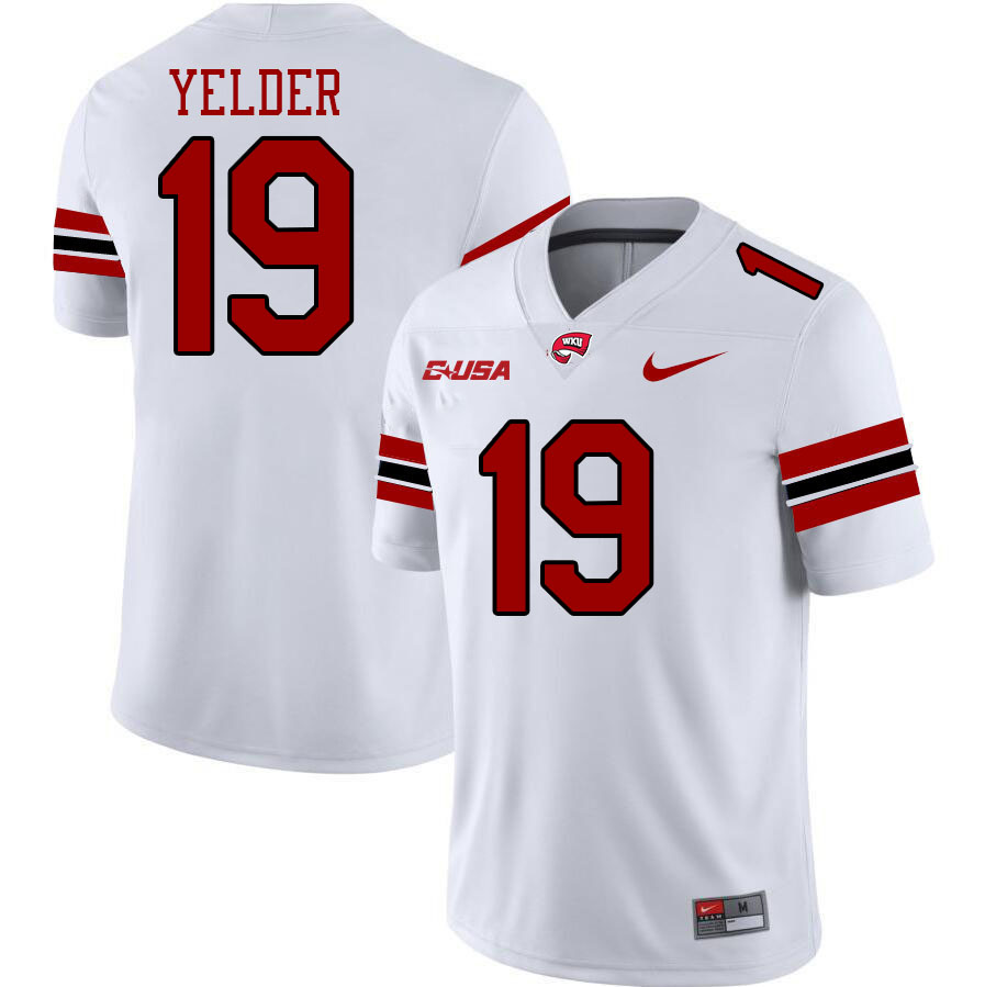 Western Kentucky Hilltoppers #19 Deon Yelder College Football Jerseys Stitched Sale-White